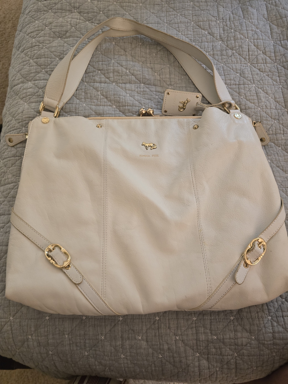 Emma Fox White  Leather Shoulder Bag